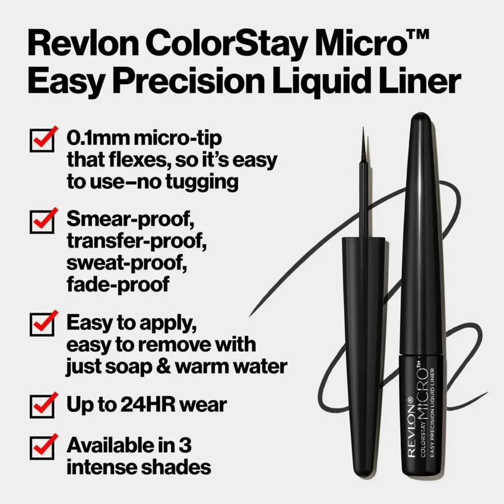 Revlon Colorstay Micro Liquid Waterproof Eyeliner 301 Blackout NEW